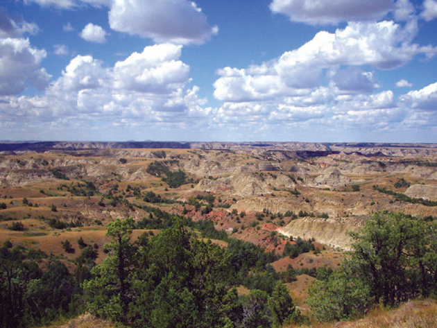 A spectacular vista of Painted Canyon, a part of Teddy Roosevelt National Park, located west of Bismarck, about two hours by car.