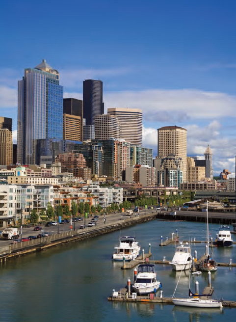 Fall 2009 The Emerald City Seattle Shimmering Downtown Bordered by Elliot Bay The shimmering downtown area of Seattle is bordered on one side by the city’s chief harbor—Elliott Bay, an inlet of Puget Sound.