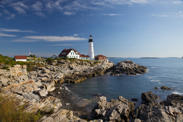 The Portland Head Light Station in Cape Elizabeth, Maine was commissioned by George Washington in 1787.