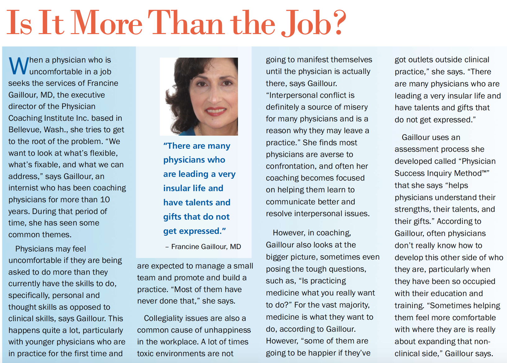 Is it more than just the job?