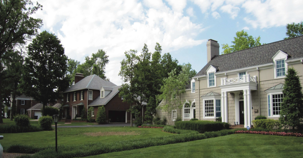 One of the many beautiful neighborhoods in the area, Saint Matthews is a prominent suburb of Louisville.