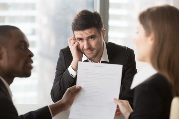 Worried job candidate waiting hiring decision